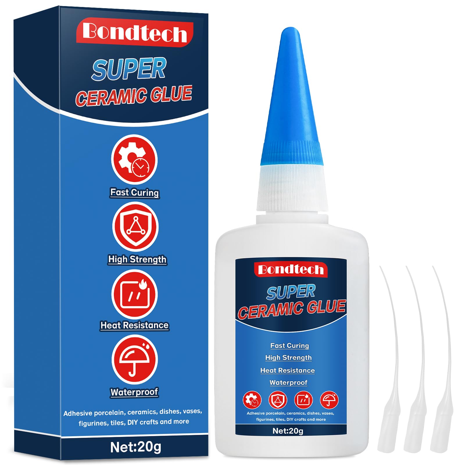 Photo 1 of *BUNDLE OF 2* Ceramic Glue 20 g, Porcelain Glue, Clear Adhesive for Pottery, Dishes, Tiles, DIY Crafts, Waterproof, Heat-Resistant, with Anti-Clog Cap