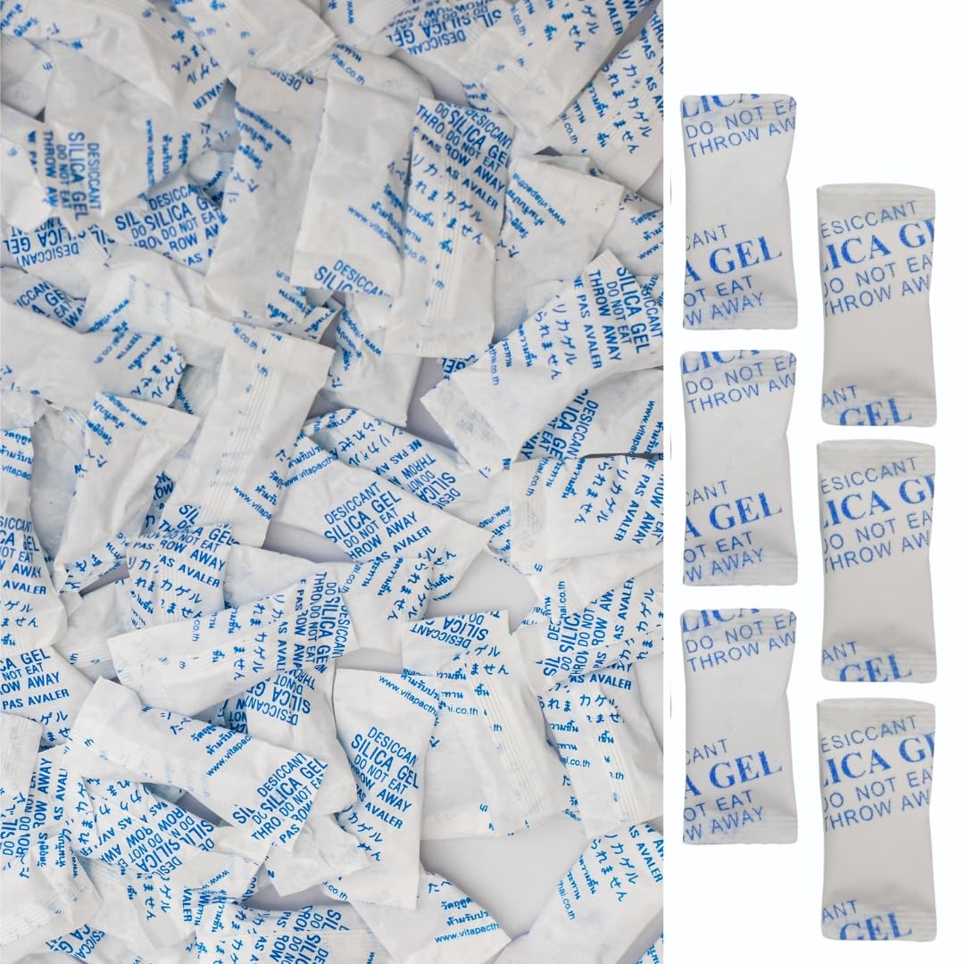 OfficeGear Silica Gel 1 gram (250pc) Rechargeable Reusable Moisture Absorption, Desiccant, Dehumidifier, Corrosion Prevention, Product Protection Sachets