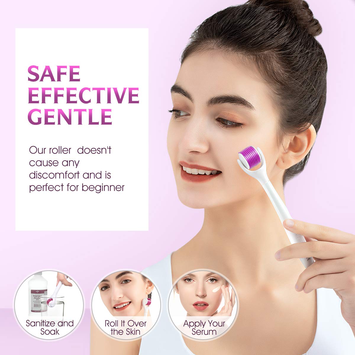 Derma Roller Microneedle Face Roller - ETEREAUTY 0.25mm Beauty Cosmetic Products with 3 Replacable Roller Heads for Skin Care Face, Body, Beard and Hair Growth-Includes Free Storage Case: Beauty