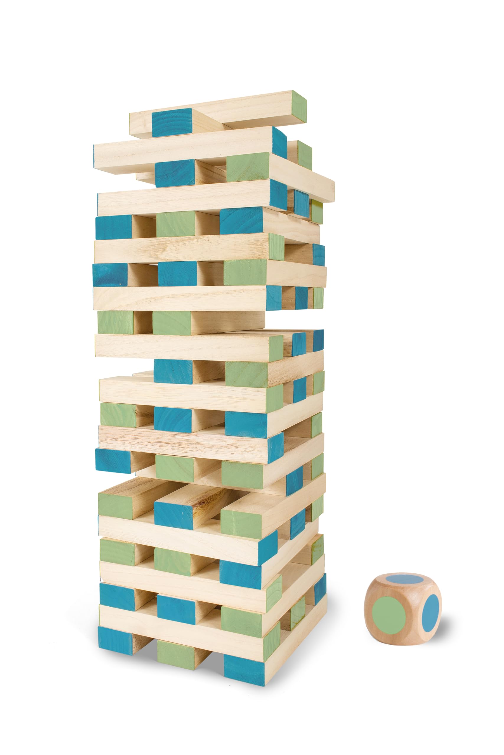 BS Toys Giant Tower - Smart game for Children - Board game - Ideal for Indoors & Outdoors - Suitable for Children from 4 years - Multicolored tower with a cotton bag