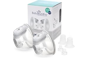 BabyBuddha Hands Free Milk Collection Cups for Breast Pump, 8 Fl Oz Each, Wearable Breastmilk Containers, Compatible with BabyBuddha Pump, Spill Resistant Design, Small Flange 22 to 24mm, 2 Pack