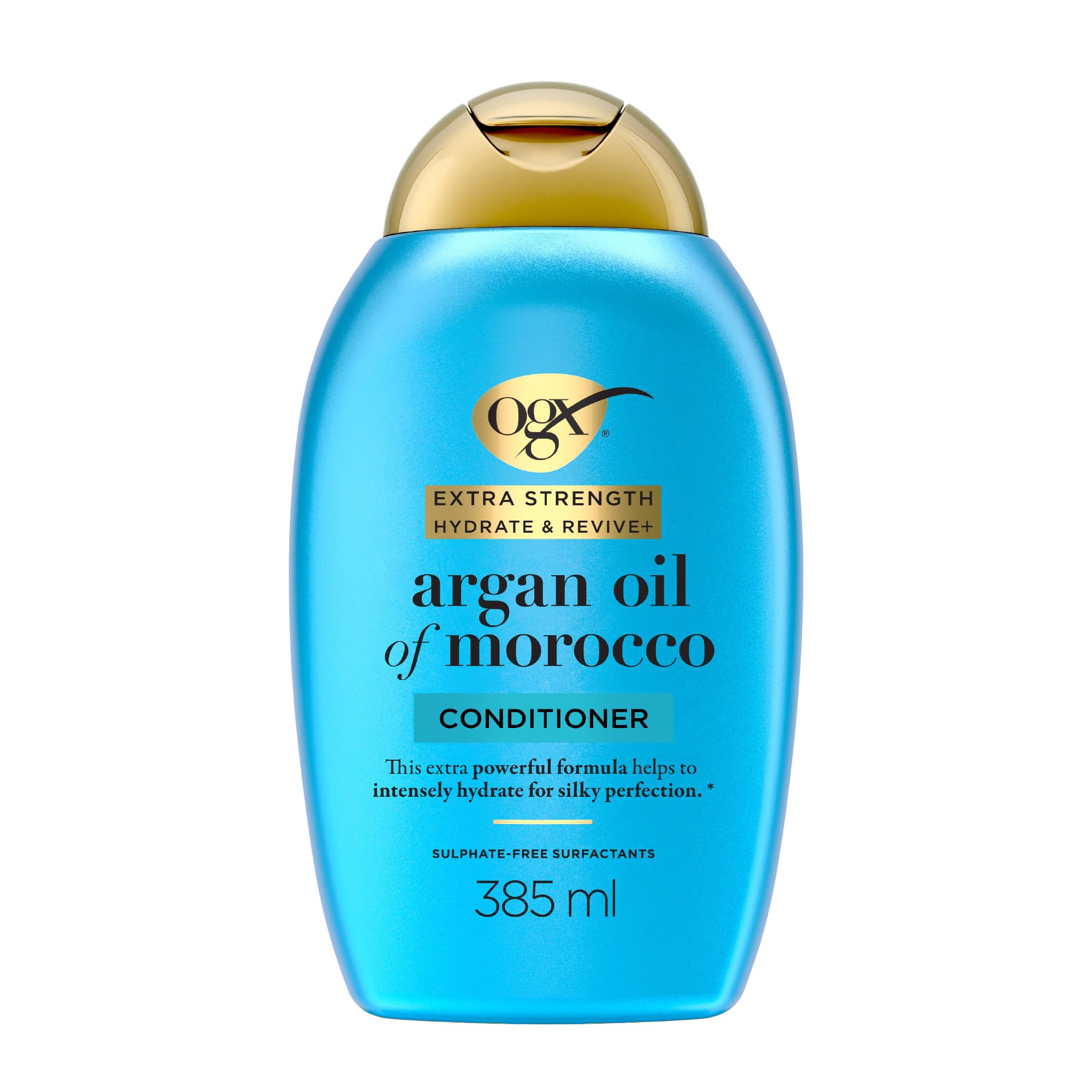 OGX Extra Strength Hydrate & Revive with Argan Oil of Morocco Conditioner, with Silk Proteins, Intensely Hydrates and Locks in Moisture, for Silky Perfection, Sulfate Free, 385ml — image 1