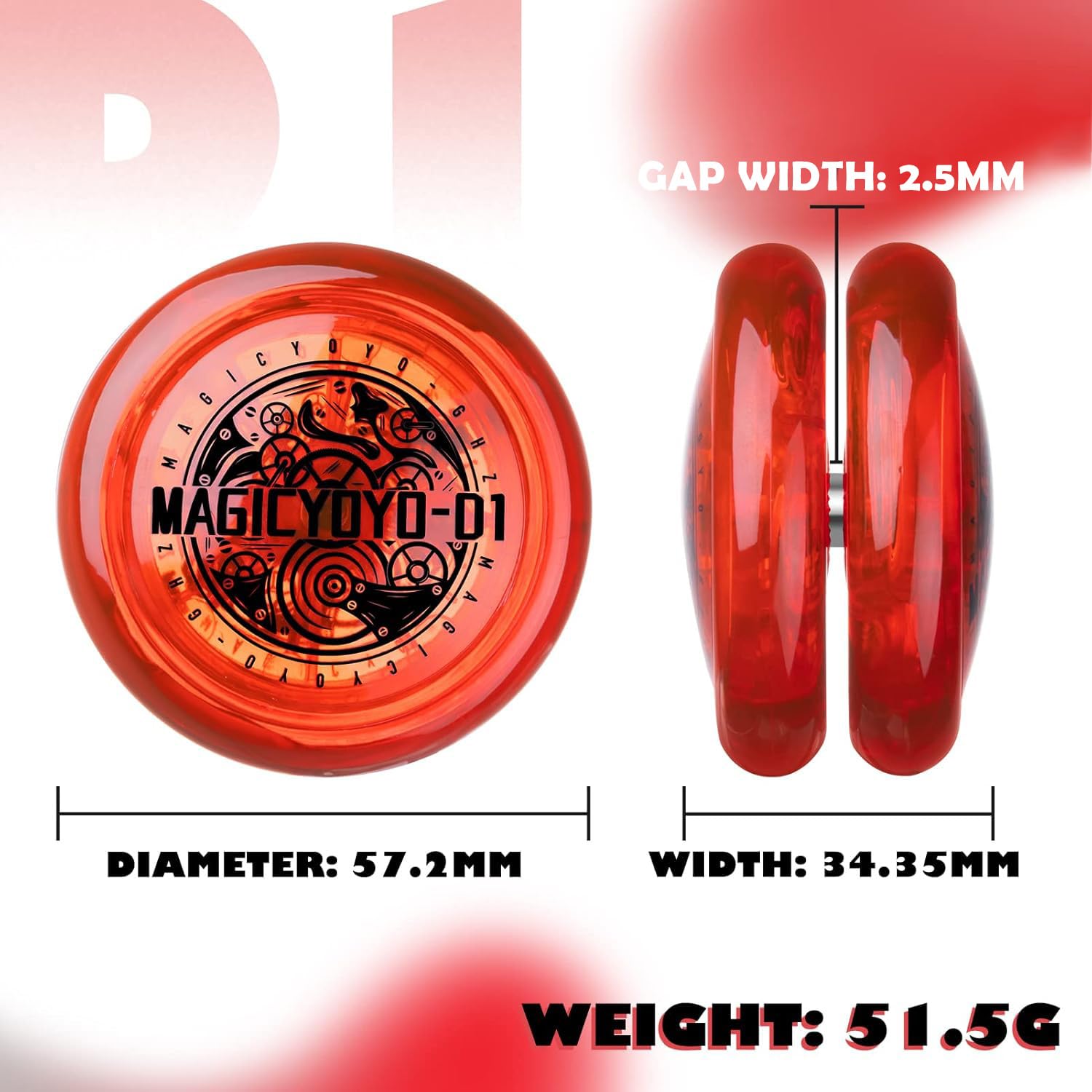 Looping Yoyo D1 Responsive Yo Yo for Kids Beginners, 2A Loop Yo-yo Starter Yo-Yo Easy to Play Basic String Tricks (Red)