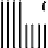 8 Pieces M10 Threaded Extension Poles Lighting Fixture Downrods Stems & 180 Degrees Sloped Ceiling Adapter Kits for Pendant L
