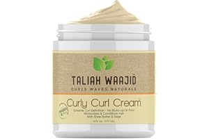 Taliah Waajid Curls Waves Natural - Curly Curl Cream | Extreme Curl Definition Hair Styling Gel | No Build-up or Frizz | 100% Paraben Free | Shea Butter & Sage - 6oz