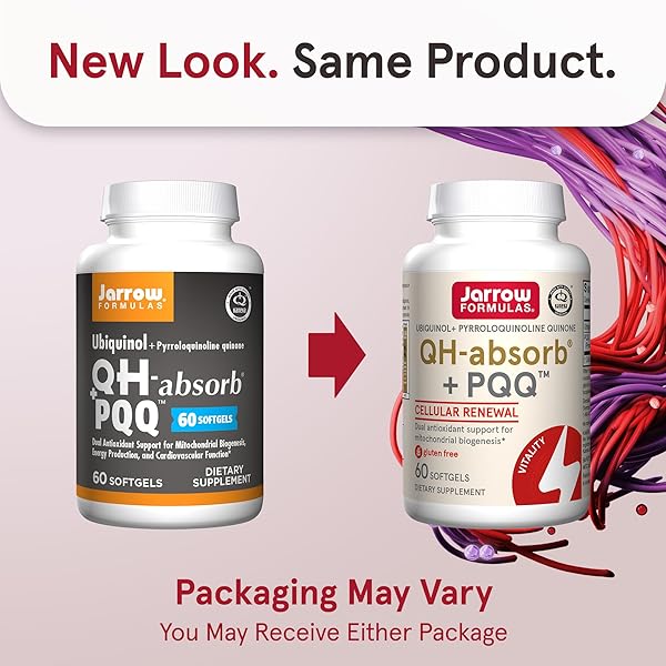 JARROW FORMULAS® QH-ABSORB® + PQQ, DIETARY SUPPLEMENT, ANTIOXIDANT SUPPORT FOR MITOCHONDRIAL BIOGENESIS, CELLULAR ENERGY PRODUCTION AND CARDIOVASCULAR HEALTH, 60 SOFTGELS, 60 DAY SUPPLY