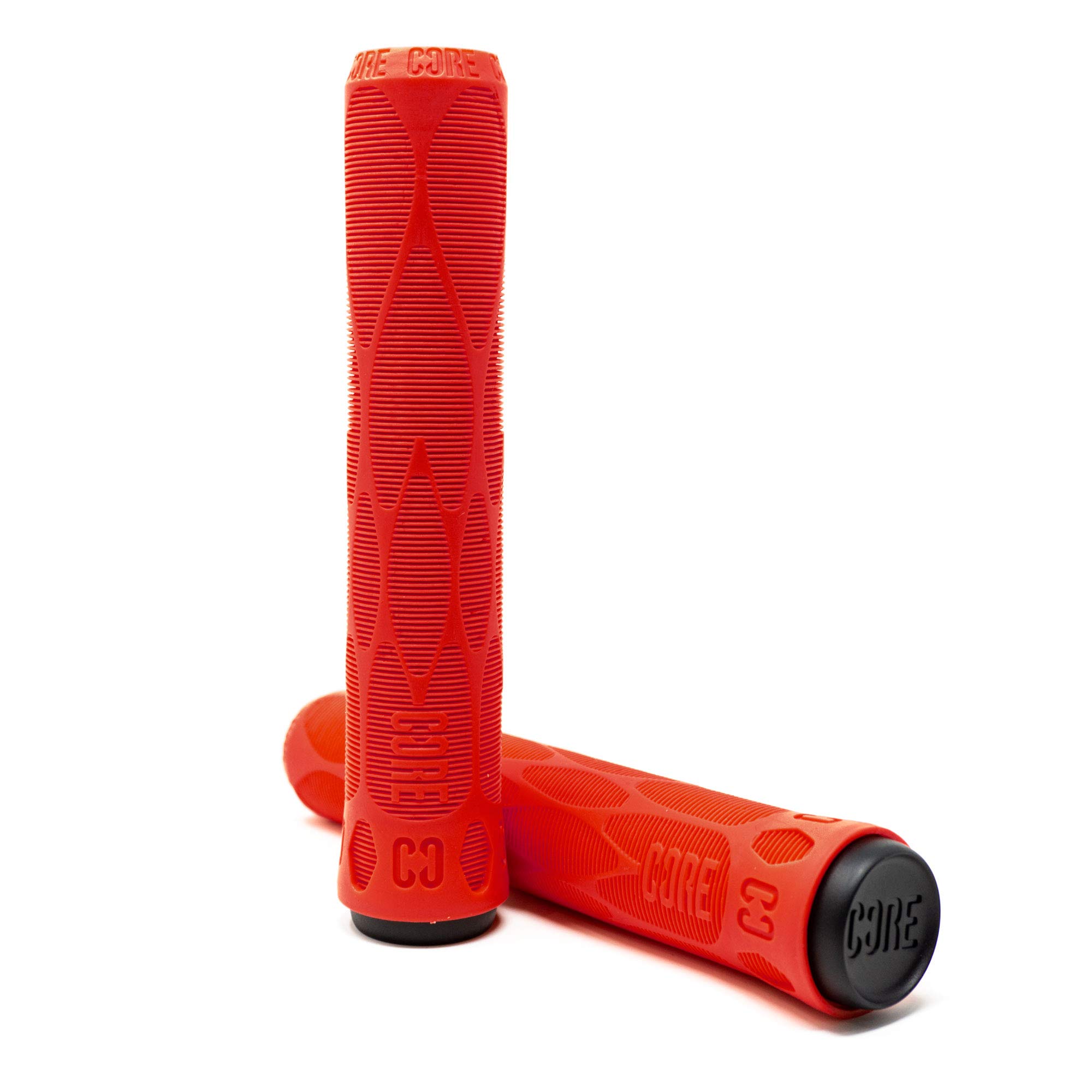 CORE Pro Handlebar Grips, Super Soft 170mm Longneck Universal Cycling Grip fits all Stunt Scooters BMX & Mountain Bikes, Premium comfort Bicycle Handle Grip - Red