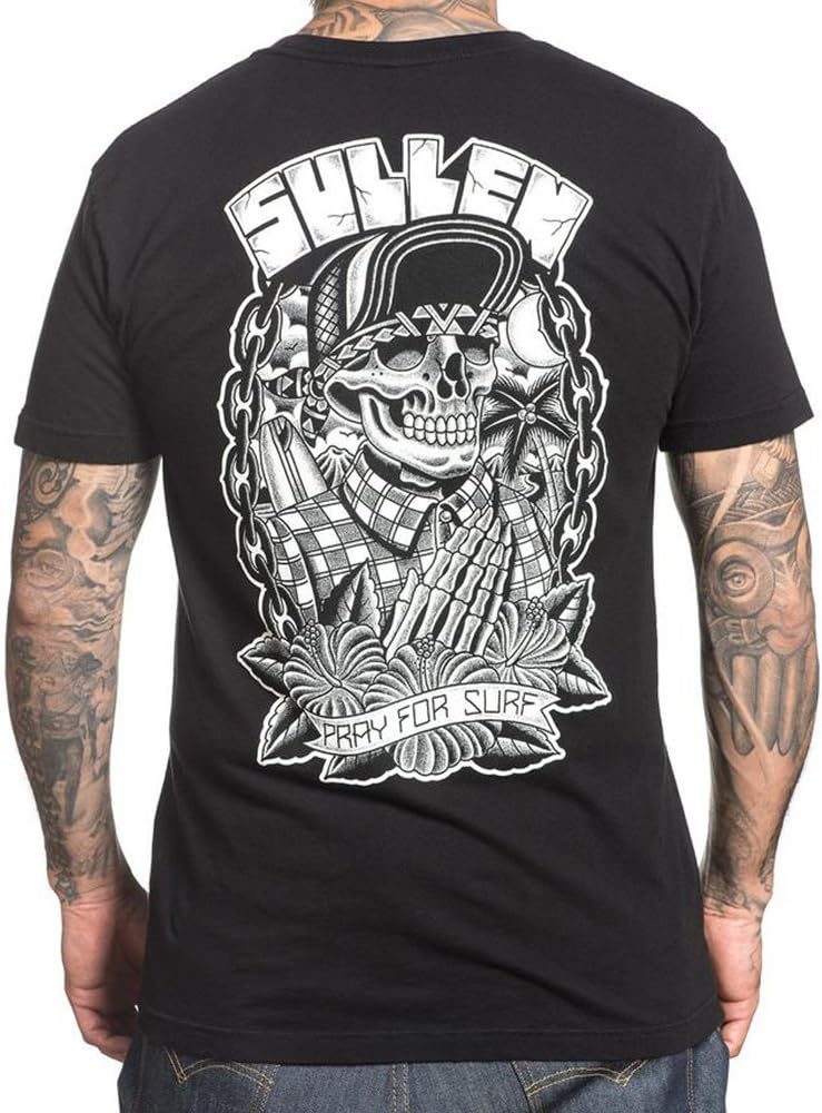 Sullen Men's Pray for Surf Choloha Capsule T-Shirt Black 3XL