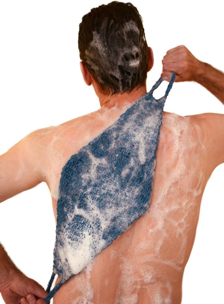 The Back Scrubber #1 Bath Shower Cleaning Loofah-style Body Exfoliator For Healthy Skin Care. (Blue)