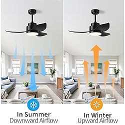 Modern Black Ceiling Fans with Lights Remote