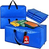 4 Pack Heavy Duty Extra Large Moving Bags - Strong Handles& Backpack Straps - Blue Storage Bags Alternative to Moving Boxes Bins, Packing bag Compatible with Ikea Frakta Cart