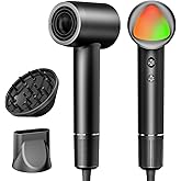 Hair Dryer, 160000 RPM Portable Professional Ionic Hair Dryer with 500 Million Negative Ions, Fast-Drying, Low Noise with Diffuser & Nozzle, Lightweight for Home and Travel-Black