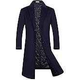 APTRO Men's Luxury Full Length Trench Coat Long Wool Overcoat Winter Windbreaker