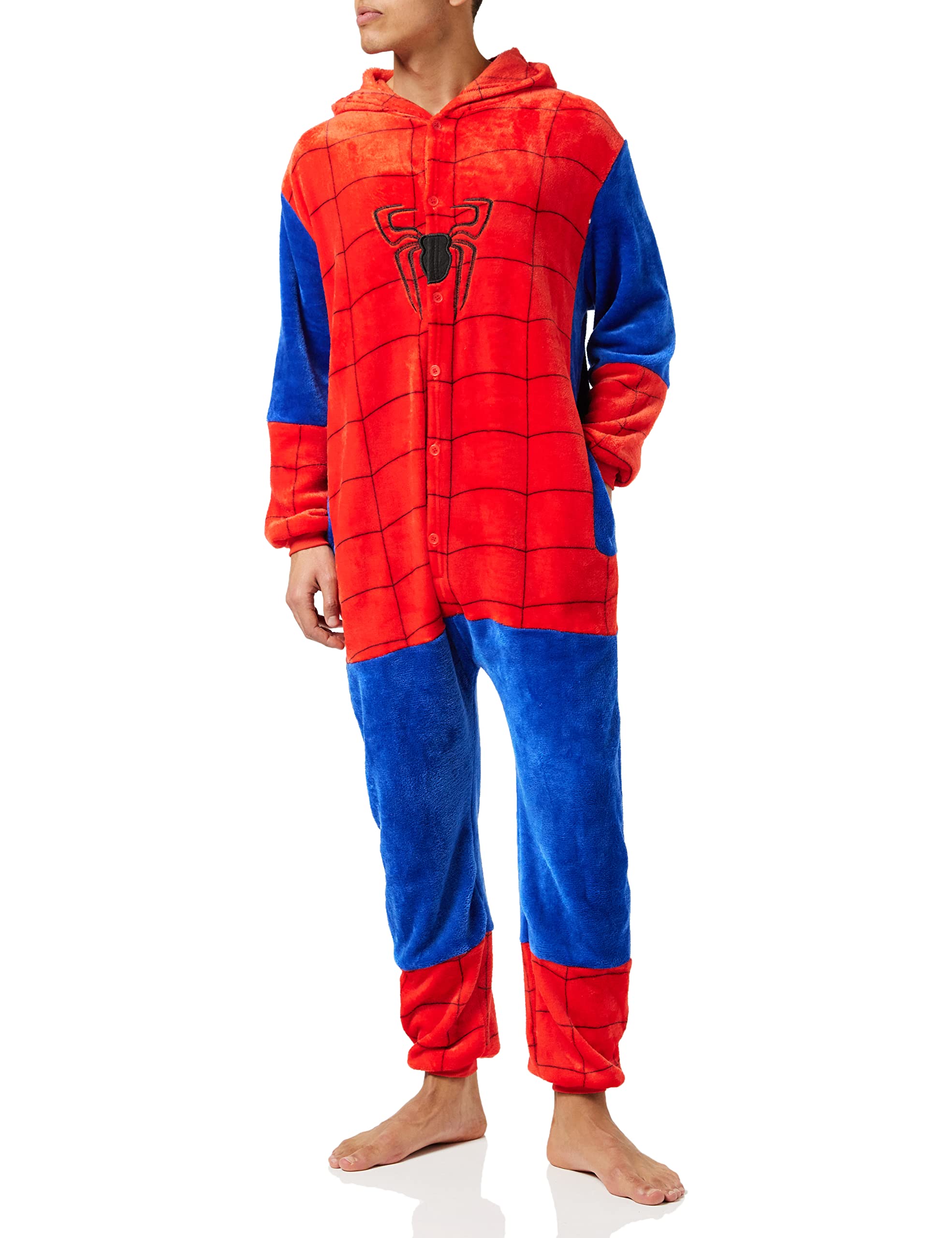 Everglamour SPIDER MAN ONESIE BODYSUIT LARGE,Red and Blue