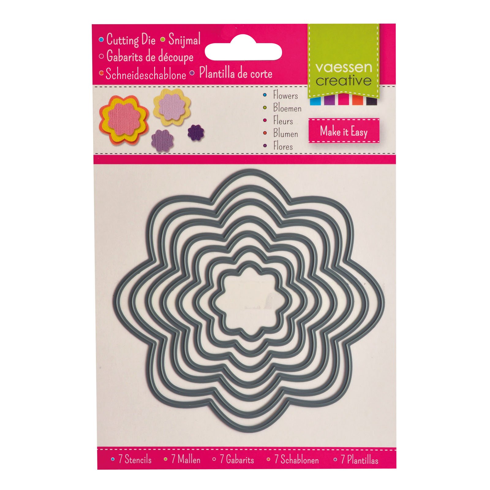 Vaessen Creative Shape cutting dies flowers, Steel, Black, 11x11x0.1 cm