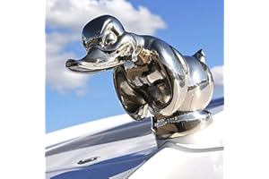 Meideli 3D Chromed Angry Duck Hood Ornament, Death Proof Duck Black Convoy Duck Hood Ornament Fun Front Hood Car Sticker, Angry Duck Decor Ornament for Car, Desktop, Cabinet, Bar Silver
