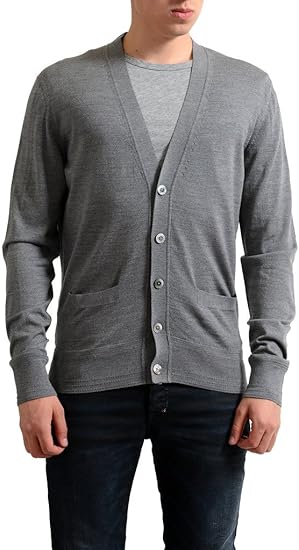 Amazon トムフォードメンズ100 ウールグレーカーディガンセーター カラー グレー カーディガン 通販