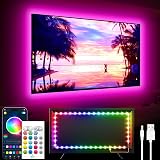 GIPOYENT TV Light Strip 9.8ft Music Sync RGB Backlight 3M Remote 24-Key