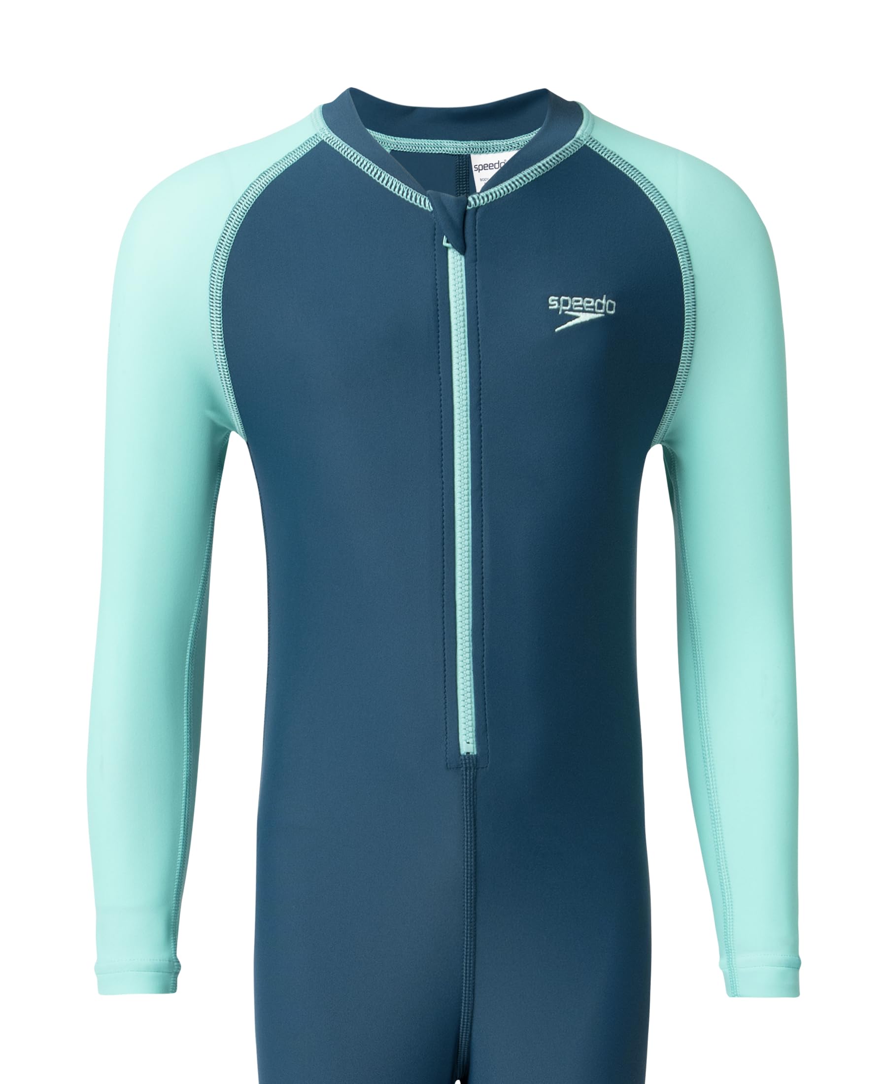 Speedo Boy's Enduraflex Color Block All in One Suit - Dark Teal & Arctic Glass 3