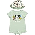 Disney Lion King Mickey Mouse Winnie the Pooh Jack Skellington Lilo & Stitch Baby Romper & Bucket Sun Hat Newborn to Infant