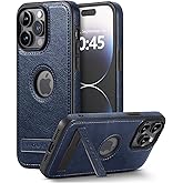 KSELF Leather Case for iPhone 14 Pro Max Case, Protective Slim with Kickstand Shockproof Phone Cases, Built-in Invisible Stand Compatible with iPhone 14 Pro Max 6.7'' (Blue, for iPhone 14 Pro max)