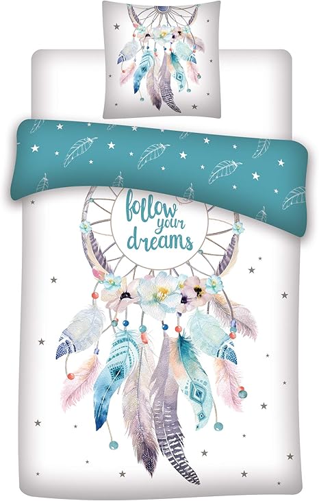 Familando Moderne Wende Bettwasche Set 135 X 200 Cm 80 X 80 Cm Mit Traumfanger 100 Baumwolle Dream Catcher Bohamian Girl Turkis Blau Flanell Winterbettwasche Amazon De Kuche Haushalt