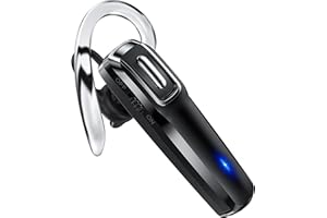 Gixxted Wireless Headset, V5.0 Wireless Handsfree Earpiece with Microphone 14 Hrs Driving Headset 360 Hours Standby Time for iPhone Android Samsung Laptop Trucker Driver