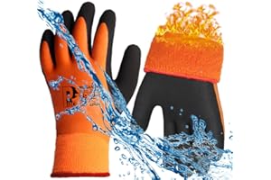 PROGANDA Waterproof Thermal Work Gloves Superior Grip Insulated for Cold Weather Gardening Car Outdoor Winter Multipurpose