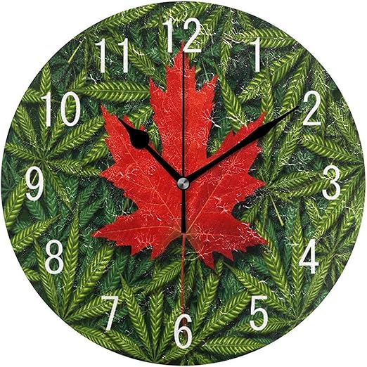 Decoración del hogar Cannabis Marihuana Hojas de Cannabis Reloj de