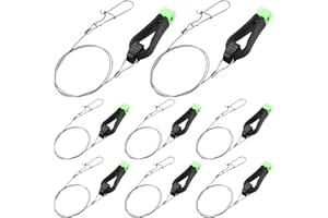 Hollowfly 8 Pcs Fishing Downrigger Release Clips Release Snap Weights Clips with Downrigger Line for Offshore Fishing Planer Board Weight Kite Trolling