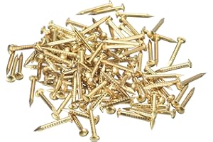 uxcell 250 Pcs Small Tiny Nails 1.2mmx10mm(DXL) Tiny Brass Nails Hardware Nails Small Nail for Wooden DIY Decorative Boxes Ho