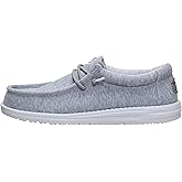 HEYDUDE Wally Stretch Jersey Wide Grey Size 12, Men's Shoes, Slip on Loafers, Comfortable & Light-Weight