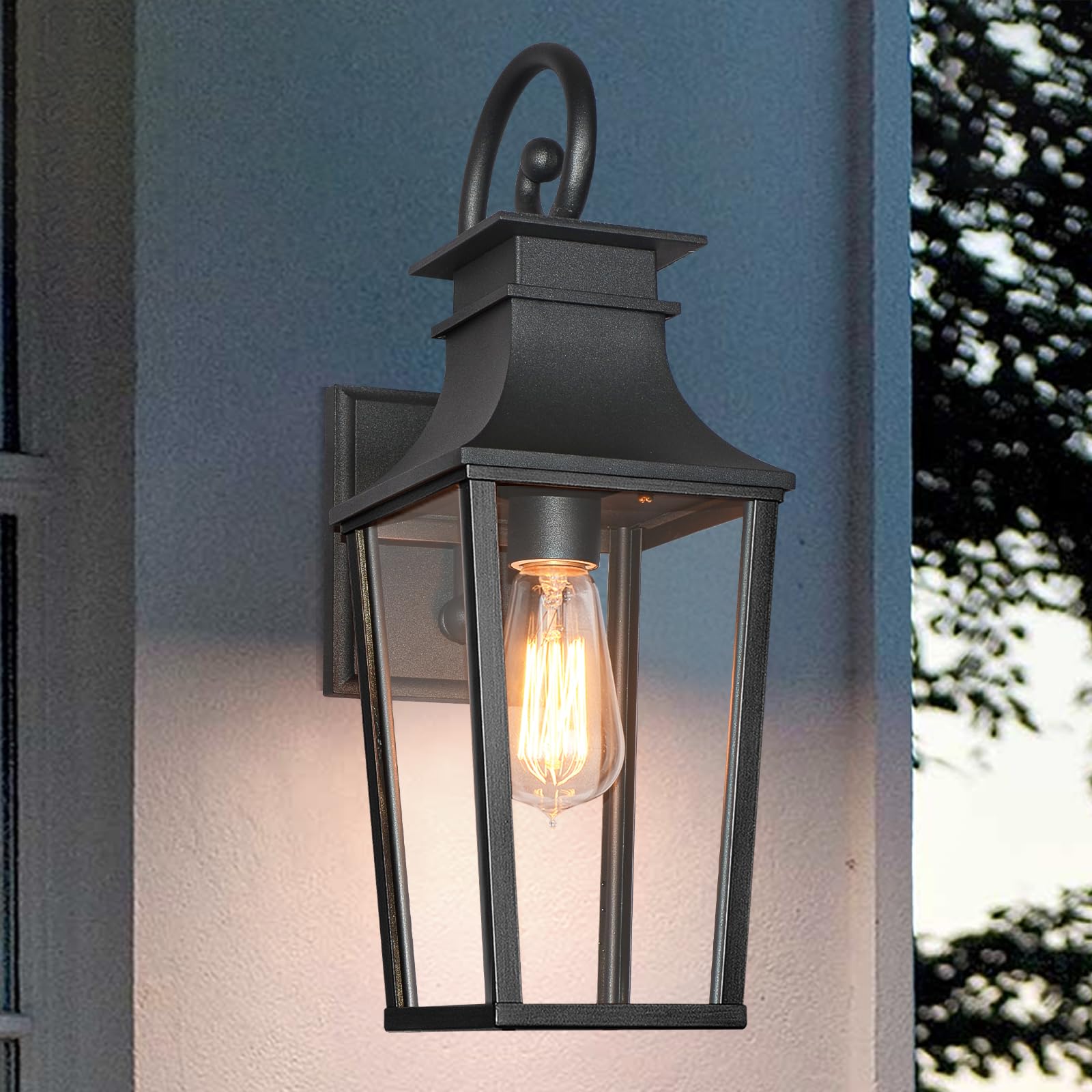 Photo 1 of ALVIME Outdoor Sconce Lights, Outdoor Wall Lights Exterior, Waterproof Outside Light Fixtures for House, Entryway, Front Door, Porch, Patio, Garage, E26 Base&Black High Strength Clear Glass