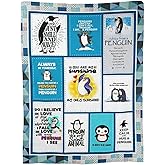Cute Penguin Throw Blanket - Animal Decor Gifts for Girls Boys Kids - Lightweight Flannel Soft Cozy Sofa Bed Blanket for Adults Women Lover 40"X50"