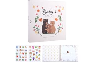Yogayet Baby Memory Book for Boys and Girls with Baby Stickers, 118 Pages First 5 Year Record Baby Book Keepsake Baby Milestone Book - 9.8" x 9.8" Baby Album and Memory Book