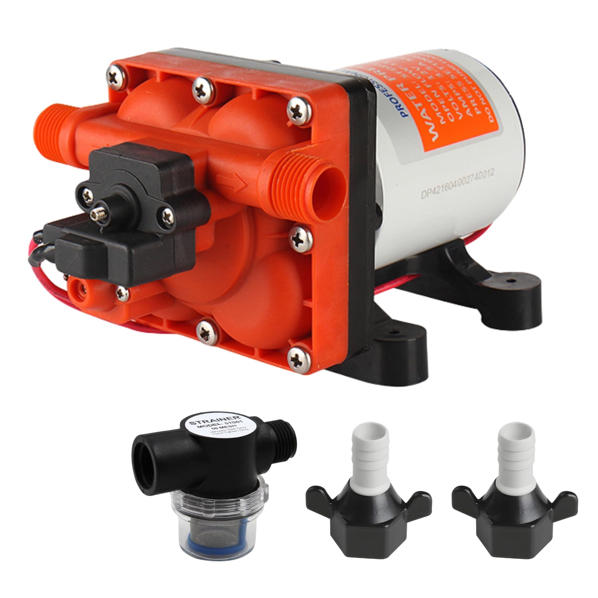 Seaflo 42 Series Diaphragm Pump with Bypass for Reduced Cycling 12V/24V 3.0GPM 55PSI (12 Volts)