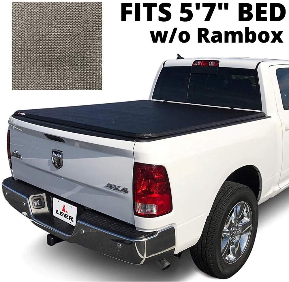 Amazon Com Leer Latitude Sc Fits 2009 2018 Ram 2019 Ram Classic Easy Install Soft Tri Fold Truck Bed Tonneau Cover Matte Black 5 7 Ft Bed Automotive