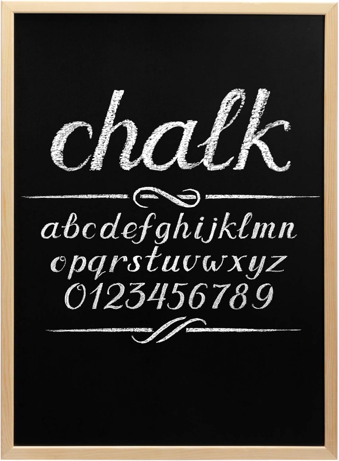 DOEWORKS A2 Chalkboard 60cm x 45cm Wall Mounted Blackboard for Home School Kitchen and Office Chalk Board with Wood Frame - Image 3