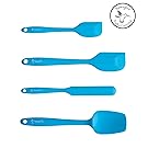 Hummingbird PS Silicone Spatula Set, Spatulas & Baking Spoon, Heat Resistant 450F, Stainless Steel Core, Non-Stick Silicone Rubber, BPA Free, Pro Food Grade - Versatile Cooking, Mixing - Blue
