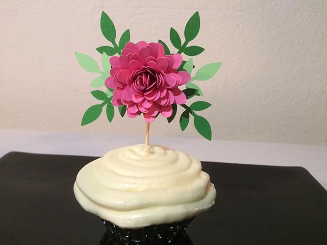 Cupcake toppers,Flower cupcake toppers Handmade