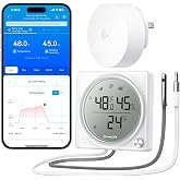 GoveeLife 2.0 WiFi Refrigerator Thermometer Dual Probes, 1-Pack &amp; Gateway | Digital freezer monitor with 1804ft range, LCD display, app alerts &amp; anti-false alarm, magnetic/hanging for kitchen/farming