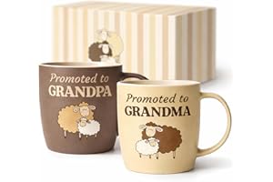 Triple Gifffted Promoted to Grandparents Coffee Mugs for New Best Grandma and Grandpa to Be, Gifts Ideas First Time Grandpare