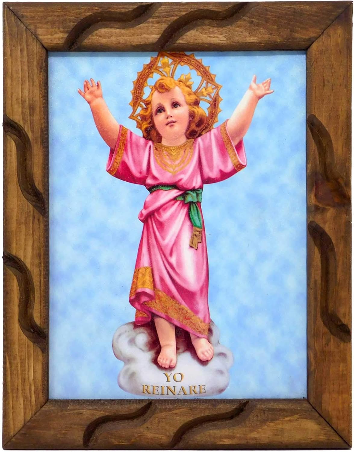 Paintings - ValuueMax Divine Child Image, Similar to an Oil Painting, on a 12 Inch Rustic Frame #VM-17517