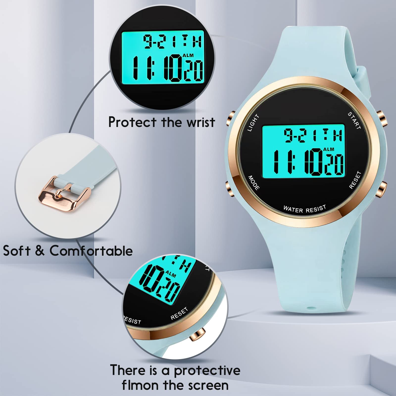 XCZAP Outdoor Sport Watches Alarm Clock 5Bar Waterproof LED Digital Watch
