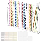 Acrylic Straw Holder, Tumbler Straw Organizer for Cupboard Reusable for Kitchen Counter Transparent Acrylic Straws Dispenser with Double Sided Adhesive Tape and Stickers