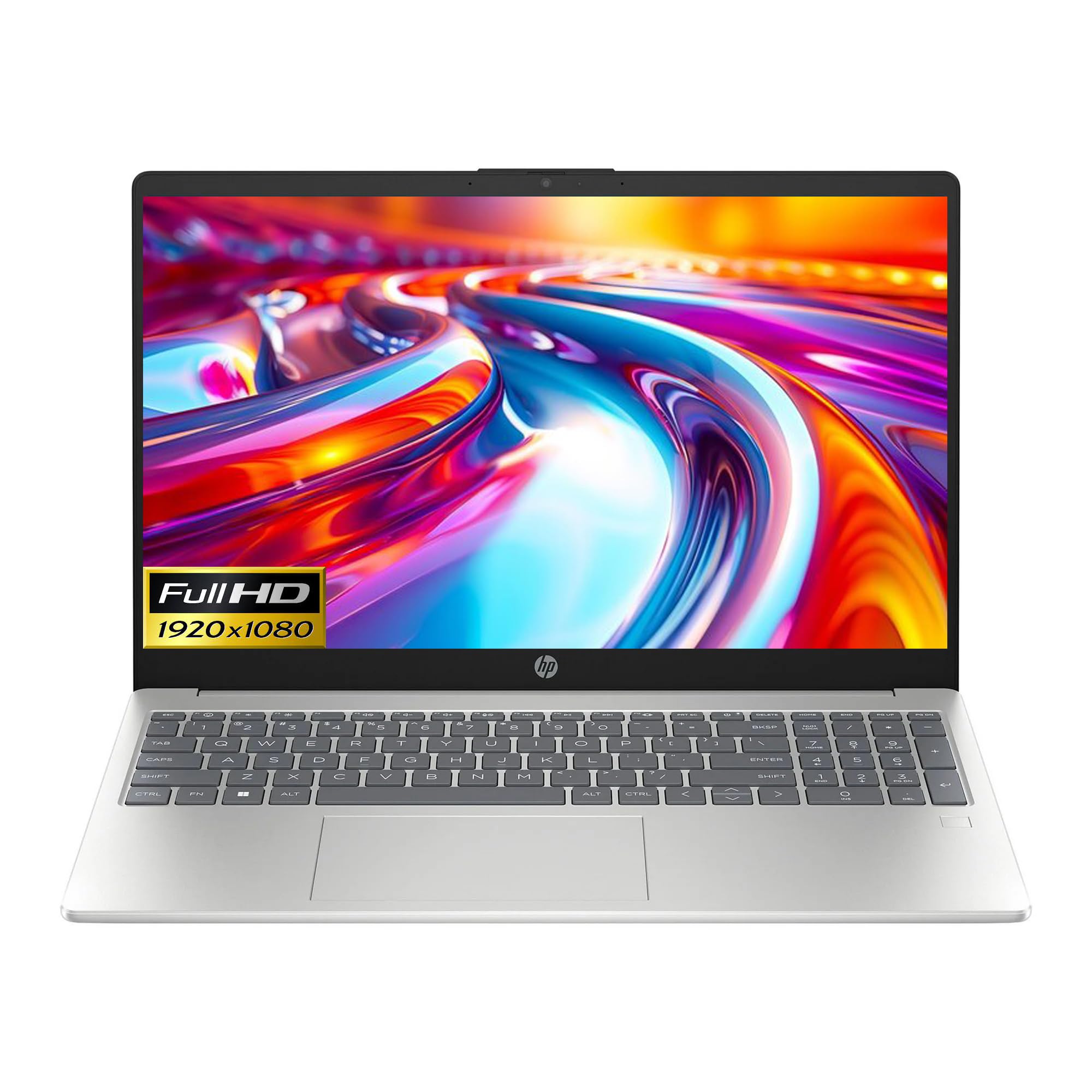 HP 15 Slim Laptop Intel i3 8GB 256GB SSD 15.6in FHD Silver (15FD-Renewed)