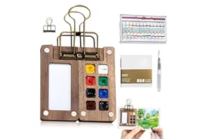 Watercolor Kit, Mini Watercolor Paint Set, 12 Color Mini Watercolor Travel Set, Pocket Artist Watercolour Travel Sets, 8 Grid