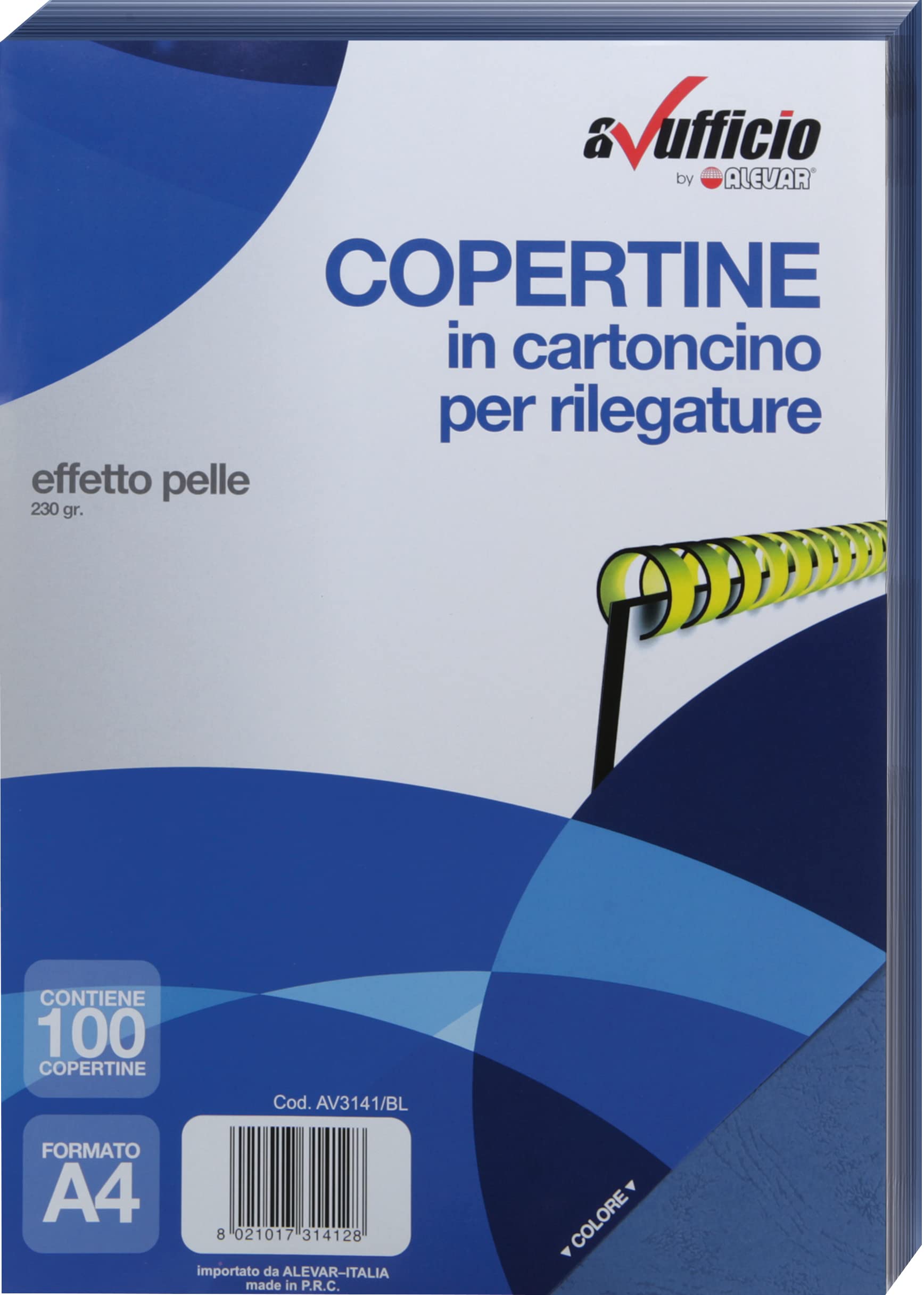 Leather Effect Covers A4 230 Gr Blue Pack 100 Pcs