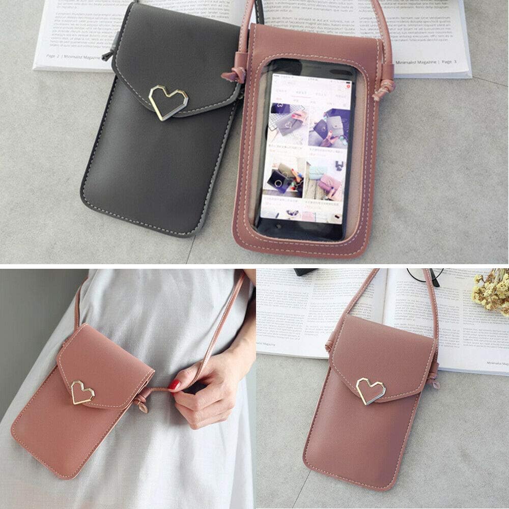 Sacs A Main Pour Sac De Voyage Pour Femme Pochette Pour Porte Carte Pour Porte Monnaie Pour Telephone Portable Fenetre De Telephone Transparente Ana Mini Sac A Bandouliere Multifonction Petit Chaussures Et Sacs Bizotik In