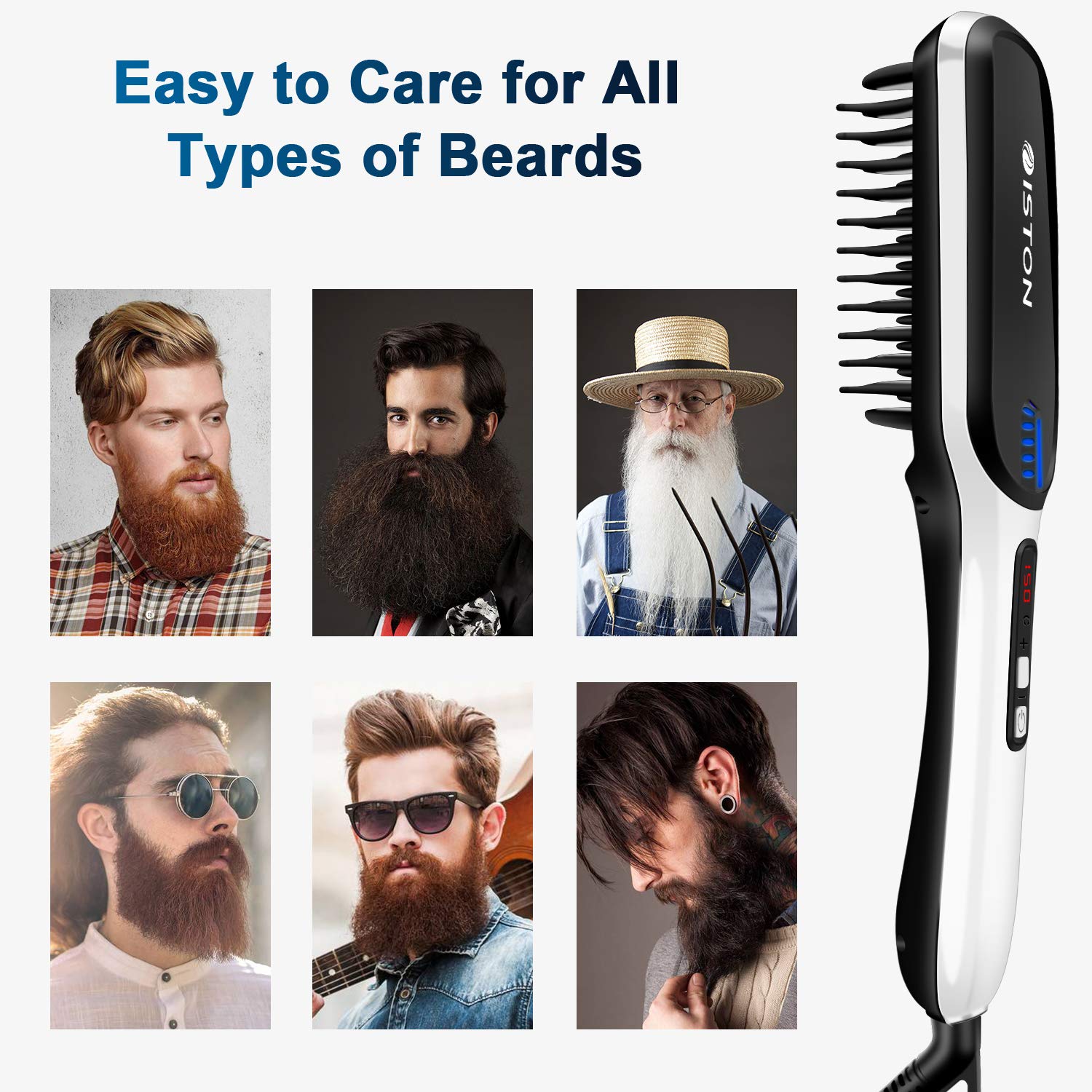 Beard Straightener For Men Ionic Hair Straightening Brush Beard